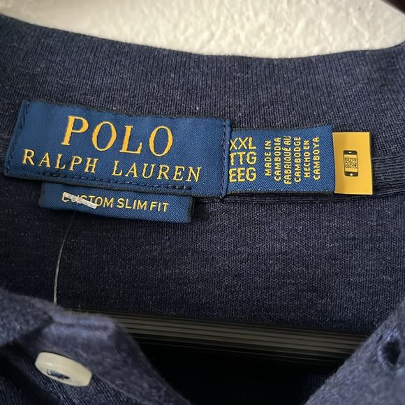 Polo RL Men's Interlock Classic Flesh Pony Polo Shirt Blue XXL - Picture 5 of 5